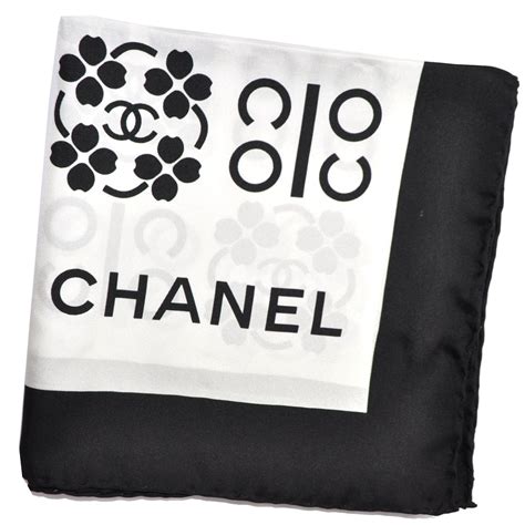 chanel black white twill|black and White Chanel scarf.